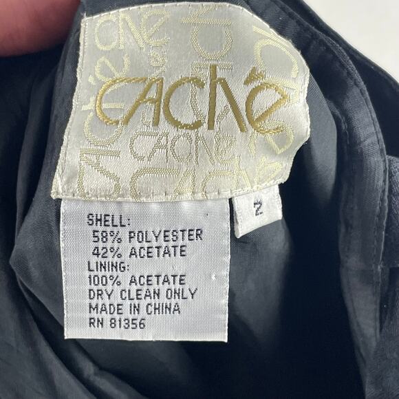 Caché Womens Sheath Mini Dress Size 2 Black Sleeveless Square Neck Lined LBD - Picture 3 of 7